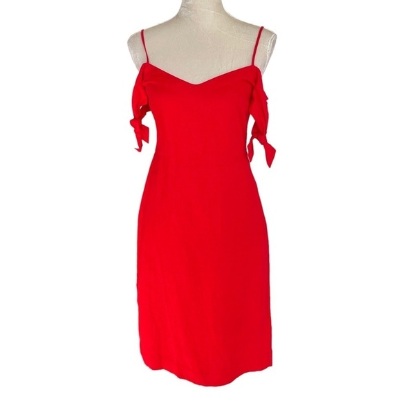 Abercrombie & Fitch Women’s Red Lined Dress Size 2 Off The Shoulders Cocktail - Picture 3 of 10